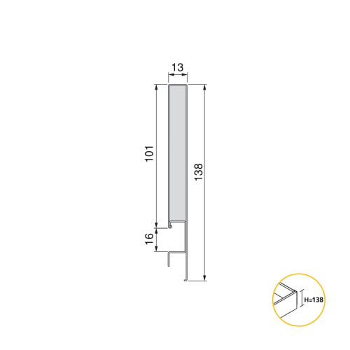 Cassetto esterno Concept 30 kg altezza 138 mm (L.32 P.23 H.6) 1 UN