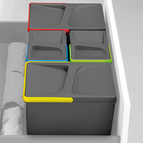 Set di contenitori con base Recycle per cassetti da cucina