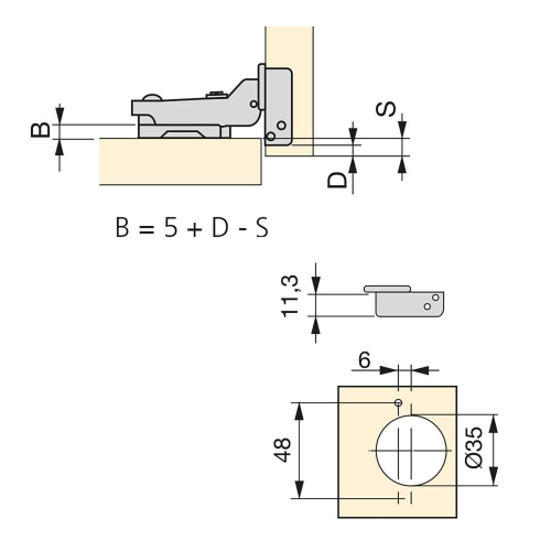 Kit cerniera mezzo colloX91N e basetta