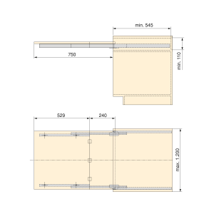 Guide per tavolo allungabile Coktail Reverse H35