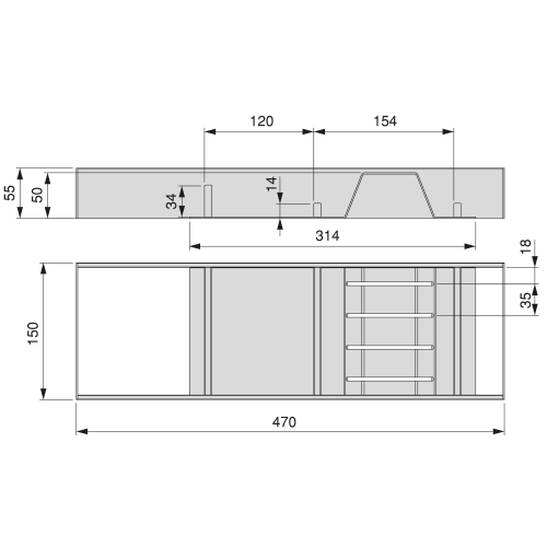 Portacoltelli Orderbox 150x470 per cassetto