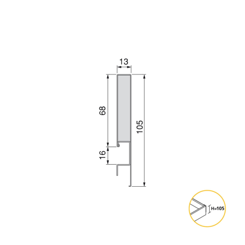 Cassetto esterno Concept 30 kg altezza 105 mm (L.47 P.19,5 H.6) 1 UN