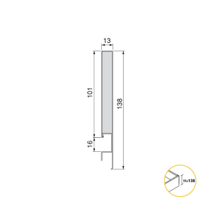 Cassetto esterno Concept 30 kg altezza 138 mm (L.52 P.23 H.6) 1 UN