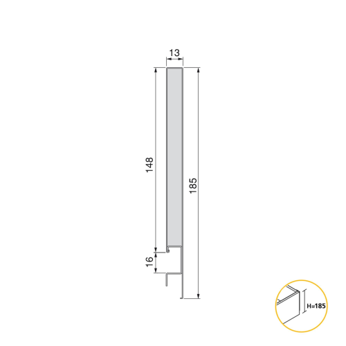 Cassetto esterno Concept 30 kg altezza 185 mm (L.37 P.27 H.6) 1 UN