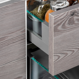Cassetto esterno Vertex 40 kg altezza 93mm con sponde in vetro