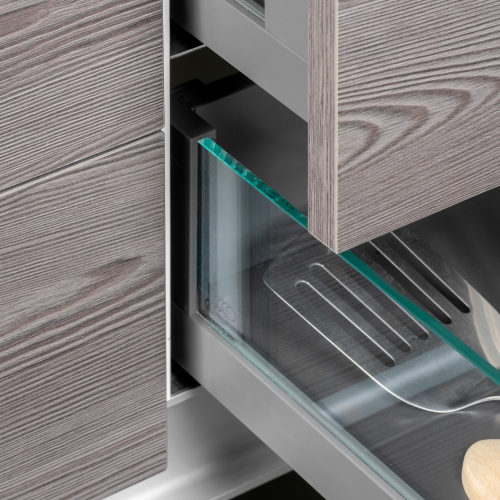Cassetto esterno Vertex 40 kg altezza 131mm con sponde in vetro