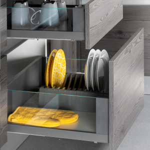 Cassetto esterno Vertex 40 kg altezza 178mm con sponde in vetro