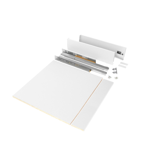 Kit cassetto per cucina o bagno Vertex di altezza 93mm con pannelli inclusi e regolazione 3D