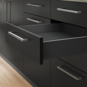 Kit cassetto per cucina o bagno Vertex di altezza 93mm con pannelli inclusi e regolazione 3D