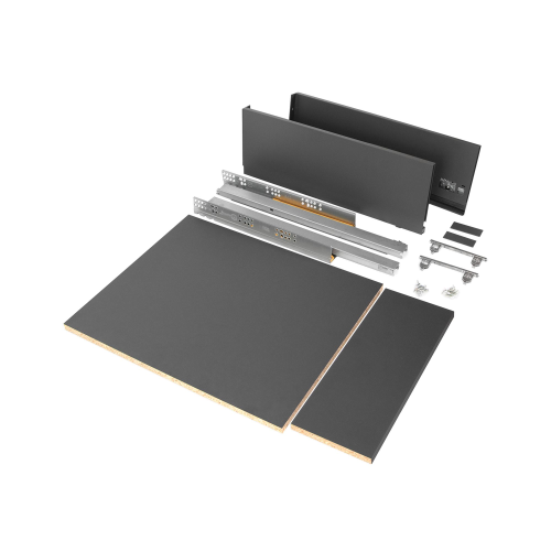 Kit cassetto per cucina o bagno Vertex di altezza 178mm con pannelli inclusi e regolazione 3D