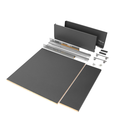 Kit cassetto per cucina o bagno Vertex di altezza 178mm con pannelli inclusi e regolazione 3D