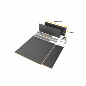 Kit cassetto per cucina o bagno Vertex di altezza 178mm con pannelli inclusi e regolazione 3D
