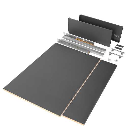 Kit cassetto per cucina o bagno Vertex di altezza 178mm con pannelli inclusi e regolazione 3D