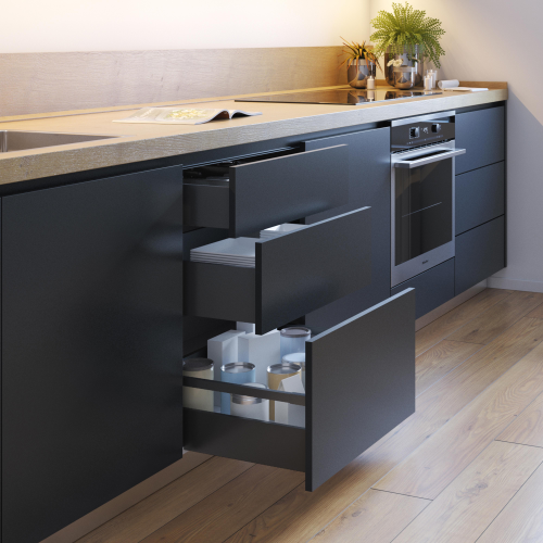 Cassetto esterno Vertex 40kg altezza 131mm per pannello da 18mm