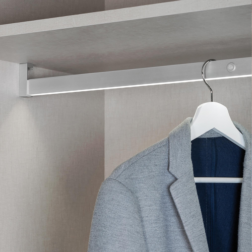 Barra appendiabili per armadi Castor con luce LED, batteria rimovibile e sensore di movimento