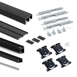 Sistema scorrevole per armadio 2 ante a scorrimento inferiore Placard 74 con maniglia Sharp e chiusura soft