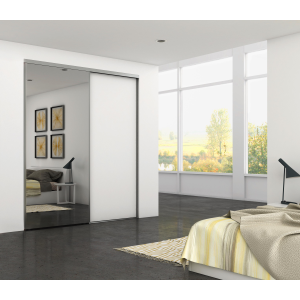 Sistema scorrevole per armadio 2 ante a scorrimento inferiore Placard con profili Wave e chiusura soft