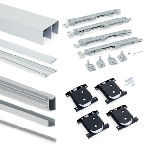 Sistema scorrevole per armadio 2 ante a scorrimento inferiore Placard con profili Wave e chiusura soft