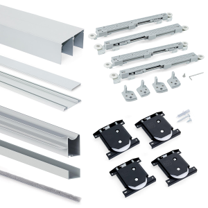 Sistema scorrevole per armadio 2 ante a scorrimento inferiore Placard con profili Wave e chiusura soft