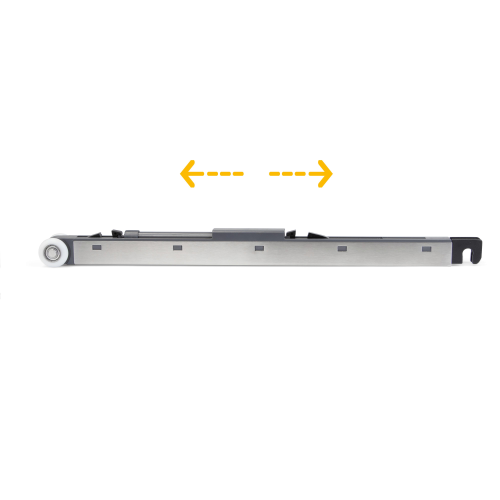 Sistema Railway per ante scorrevoli sospese in legno con chiusura soft