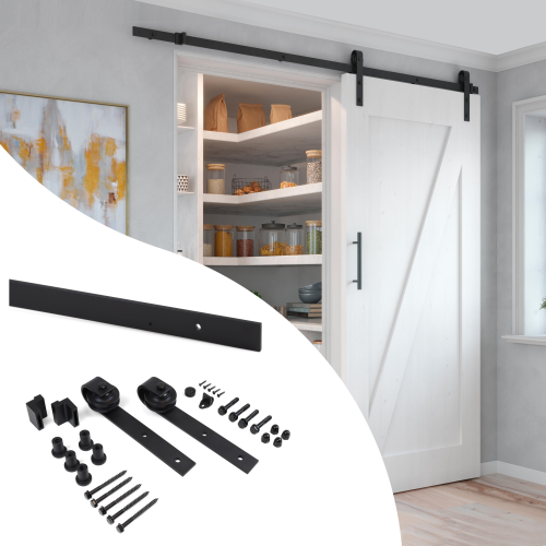 Sistema Barn per ante scorrevoli in legno sospese