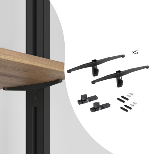 Set staffe Zero per mensola in legno