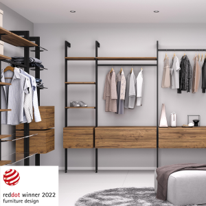 Kit Zero di supporti per mensole in legno e barra appendiabiti