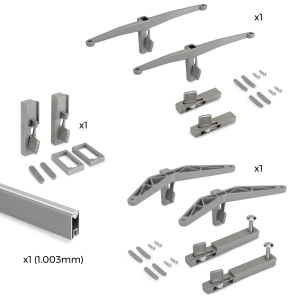 Kit Zero di supporti per mensole in legno, modulo e barra appendiabiti