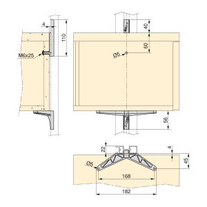 Kit Zero di supporti per mensole in legno, modulo e barra appendiabiti