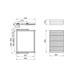 Kit cassetto in filo metallico Hack per armadio