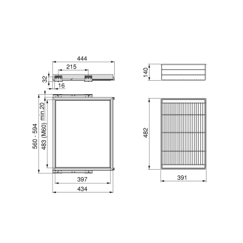 Kit cassetto in filo metallico Hack per armadio