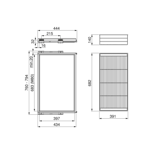 Kit cassetto in filo metallico Hack per armadio