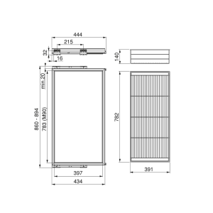 Kit cassetto in filo metallico Hack per armadio