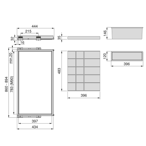Kit cassetto organizzatore Hack per armadio