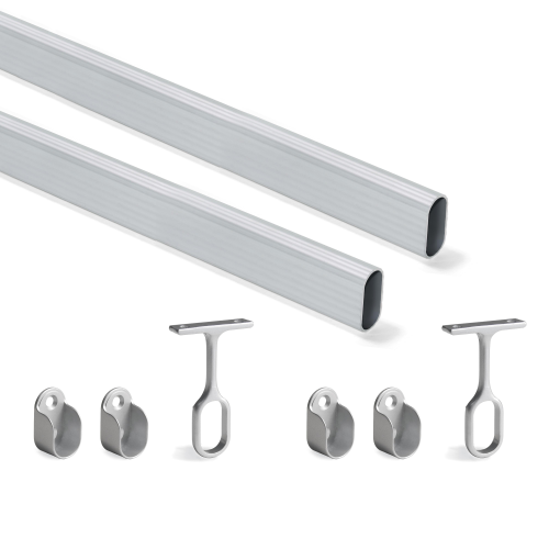 Kit tubo per armadio 30x15 mm alluminio