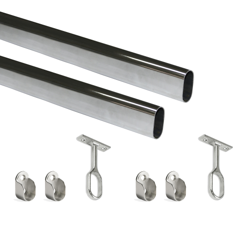 Kit tubo per armadio 30x15 mm acciaio