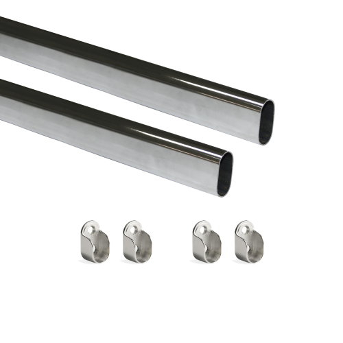 Kit tubo per armadio 30x15 mm acciaio