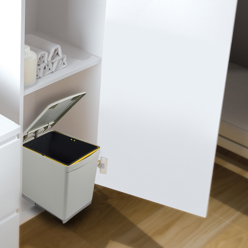 Pattumiera per differenziata, fissaggio inferiore estrazione manuale, 1 contenitore da 16 L e coperchio apertura automatica (L.37,5 P.24 H.39) 1 UN