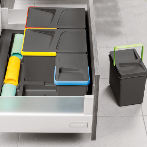 Set di contenitori con base Recycle per cassetti da cucina