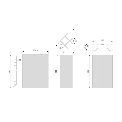 Kit battiscopa da cucina Plasline con accessori per unione