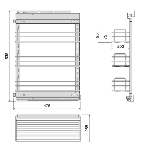 Carrello estraibile SupraStar con chiusura soft