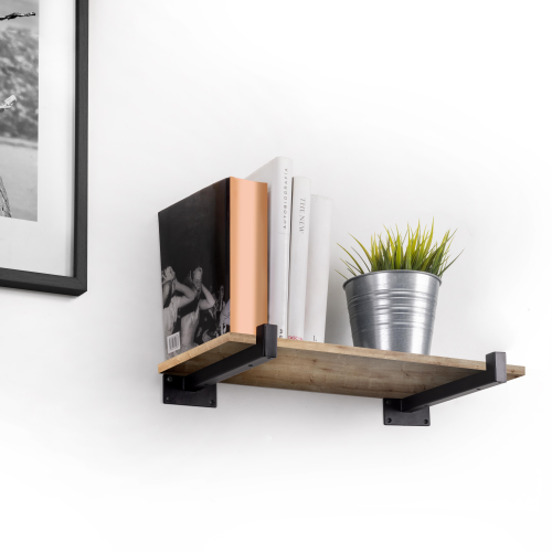 Set di supporti per mensole in legno Shelf dritto con tubo quadro