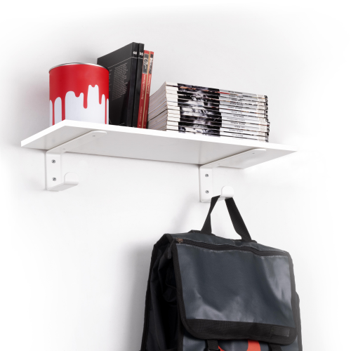 Set di supporti per mensole in legno Shelf con gancio integrato