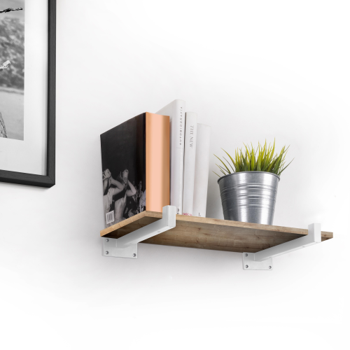Set di supporti per mensole in legno Shelf dritto con tubo quadro