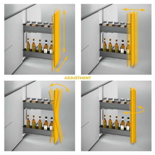 Portabottiglie laterale estraibile Harmony con chiusura soft