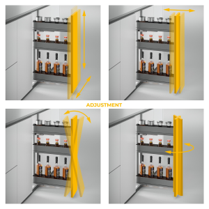 Portabottiglie laterale estraibile Harmony con chiusura soft
