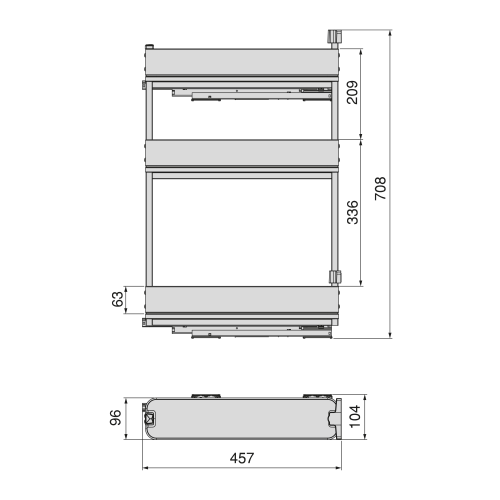 Portabottiglie laterale estraibile Harmony con chiusura soft