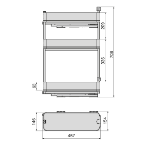 Portabottiglie laterale estraibile Harmony con chiusura soft
