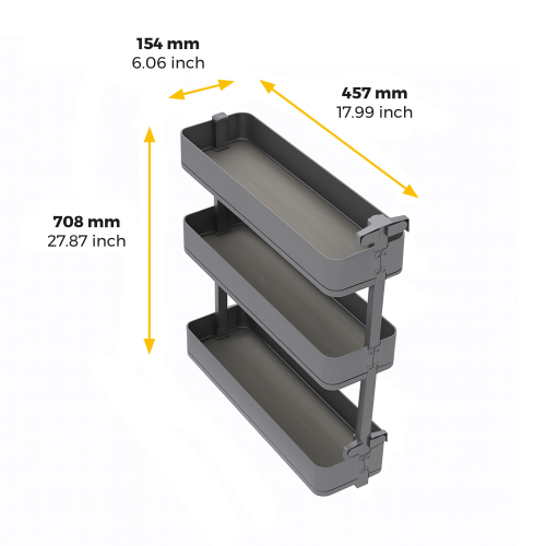 Portabottiglie laterale estraibile Harmony con chiusura soft