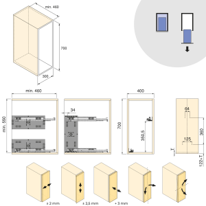 Carrello estraibile Harmony con chiusura soft